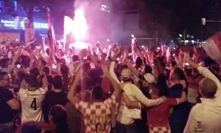 Kroaten in Stuttgart feiern den Sieg gegen Spanien